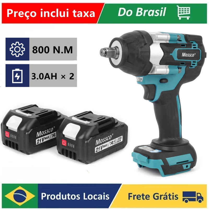 800N.M Torque Brushless Electric Impact Wrench with 588VF Battery 1/2" Cordless Wrench Power Tool For Makita 21V Battery