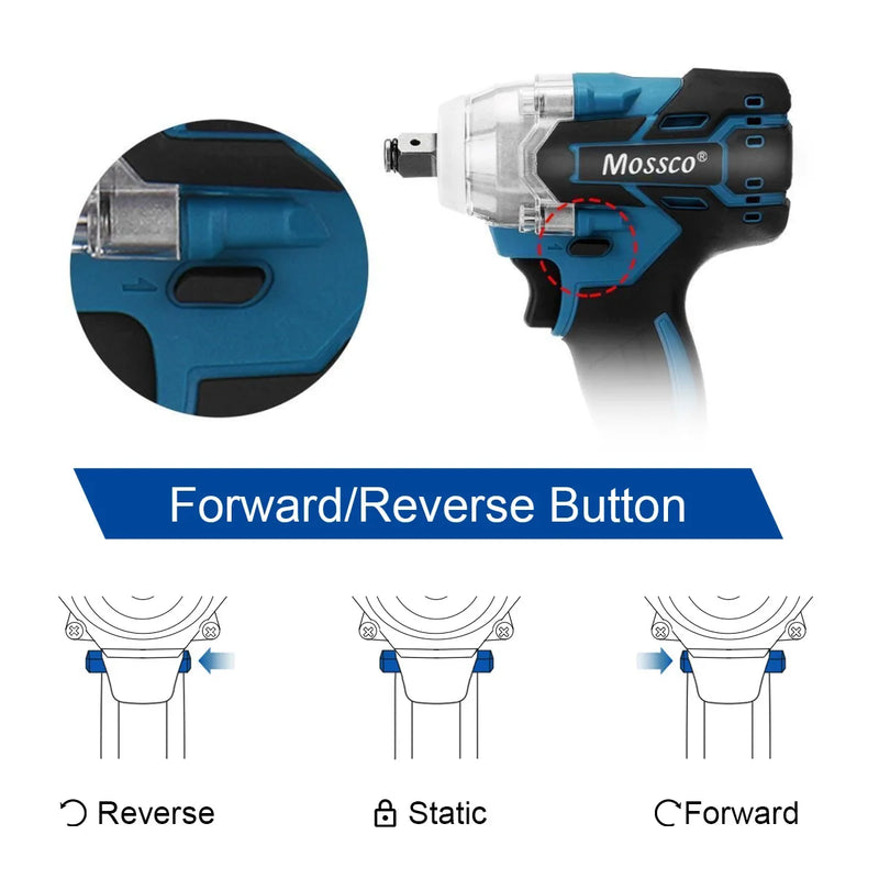 380N.M Brushless Cordless Electric Impact Wrench 1/2 inch Power Tools 15000mAh Li Battery Compatible Makita 18V Battery